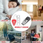 MBBEST Portable Door Lock & Door Stop Alarm,Dual Protection Security Devices Pocket Door Stopper Self Defensey Tools for Hotel Travel Home Apartment House, Red/Black - Image 5