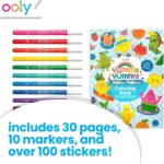 Ooly Yummy Yummy Coloring Kit Includes 10 Lightly Scented Markers, Over 100 Scented Stickers, and 30 Pages of Hidden Pattern Coloring Book, Perfect Airplane Travel Set and Creative Play - Image 3