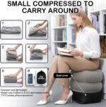 JefDiee Inflatable Foot Rest Pillow, Kids Airplane Bed, Adjustable 3 Layers Height Leg Rest Pillow, Airplane Travel Essentials Great for Office, Home, Trains, Cars - Image 4