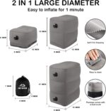 JefDiee Inflatable Foot Rest Pillow, Kids Airplane Bed, Adjustable 3 Layers Height Leg Rest Pillow, Airplane Travel Essentials Great for Office, Home, Trains, Cars - Image 5