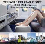 JefDiee Inflatable Foot Rest Pillow, Kids Airplane Bed, Adjustable 3 Layers Height Leg Rest Pillow, Airplane Travel Essentials Great for Office, Home, Trains, Cars - Image 7