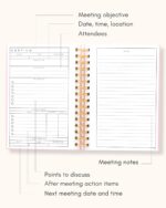 Lamare Meeting Notebook for Work Organization – Perfect Work Notebook for Note Taking & Meeting Planner for Productivity - Image 5