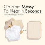 8 Set Packing Cubes For Travel, Not-Made In China, Luggage and Suitcase Organizer Bags, Lightweight and Waterproof Nylon, Beige - Image 5