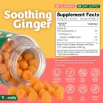 YumVs Ginger Gummies – 500 mg Ginger Root Extract – Peach Flavor, 60 Count – Natural Nausea Relief, Digestion & Immune Support – Ginger Supplement for Women & Men – Vegan, Non-GMO, Gelatin-Free - Image 3