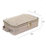 Itzy Ritzy Packing Cubes for Travel – Set of 3 Packing Cubes or Travel Organizers; Each Cube Features a Mesh Top, Double Zippers and a Fabric Handle (Taupe) - Image 3
