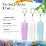 Visomen Personal Safety Alarm Keychain,Loud Siren with Flashing Lights, Portable Emergency Device, 3-Pack, Purple Blue White,Gifts for Women,Children,Presents for Elders - Image 6