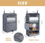 Surblue Hanging Shelves Travel Storage Bag Compression Packing Cube for Suitcase Collapsible with Extension Layer Large Capacity, Grey,XL - Image 6