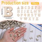 208 Pcs Small Wooden Letters, 0.6 Inch Wooden Letters for Crafts, Woodens Alphabet Letter for DIY Painting Arts Home Decorations Kids Spelling - Image 3