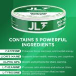 JLT 75 mg Caffeine Nootropic Pouches | Nootropic Energy Pouches with Caffeine, Lion's Mane, Alpha GPC, L-Tyrosine & L-Theanine | No Sugar or Artificial Sweeteners | 15 Pouches Per Can - 5 Pack - Image 4