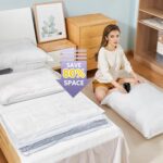 12 Pack Vacuum Storage Bags, Space Saver Bags, for Comforters and Blankets, Plush Toy, Vacuum Seal Bags for Clothing (3 Jumbo/3 Large/3 Medium/3 Small) Vacuum Bags with Pump Electric - Image 3