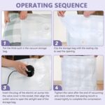 12 Pack Vacuum Storage Bags, Space Saver Bags, for Comforters and Blankets, Plush Toy, Vacuum Seal Bags for Clothing (3 Jumbo/3 Large/3 Medium/3 Small) Vacuum Bags with Pump Electric - Image 6