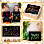 heynsgu 50Pcs Rainbow Scratch Paper Art Notebooks, Black Magic Sketch Book Pads with Stencils for Kids Crafts Artist Drawing Activity Toy Christmas Brithday Gifts Ages 3-12 - Image 6