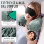 Travel Neck Pillow Stuffable with Clothes, Stuffable Neck Pillow for Travel, Packable Fillable Storage Bag for Airplane Travel, Soft Velvet Neck Pillow Case Cover - Image 3
