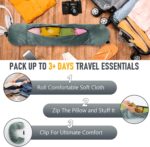 Travel Neck Pillow Stuffable with Clothes, Stuffable Neck Pillow for Travel, Packable Fillable Storage Bag for Airplane Travel, Soft Velvet Neck Pillow Case Cover - Image 4