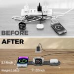 HICOBER 3 in 1 Charging Station for Multiple Apple Devices, Compatible with iPhone 17/16/15/14/13, Apple Watch & AirPods, Foldable Fast Wireless Charger & Travel Charger for Home/Office/Trips - Image 5