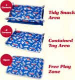 Lusso Gear Airplane Tray Cover - Pockets & Tablet Holder Toddler Travel Essentials - Washable Hygienic Mat Kids Travel Essentials - Activity Mat for Toddler Plane Activities - Mermaids Pattern - Image 3