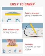 GAMENOTE Double Sided Magnetic Letter Board - 2 in 1 Alphabet Magnets Tracing Board for Toddlers ABC Letters Uppercase & Lowercase Practicing Learning Education Toys - Image 6