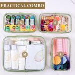 4 pcs Clear Zipper Pouches,Hard Shell Zipper Case, Toiletry Bag for Travel, CLear Diaper Bag, Toiletry Pouch, Travel Organizer, Clear Cosmetic Bag,Toy Storage Bins (M+3S) (Mint Green) - Image 4