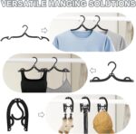 24 Pcs Travel Hangers Cruise Essentials 2025 Portable Folding Clothes Hangers Travel Accessories Foldable Clothes Drying Rack (Black) - Image 3