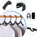 24 Pcs Travel Hangers Cruise Essentials 2025 Portable Folding Clothes Hangers Travel Accessories Foldable Clothes Drying Rack (Black) - Image 5