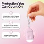 Weten Rechargeable Personal Alarm Keychain - 130dB Siren & LED Light - Stylish Personal Safety Alert for Women to Carry - Panic Button Alarm for Security - Rape Whistle for Self Defense (Pink) - Image 3