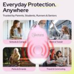 Weten Rechargeable Personal Alarm Keychain - 130dB Siren & LED Light - Stylish Personal Safety Alert for Women to Carry - Panic Button Alarm for Security - Rape Whistle for Self Defense (Pink) - Image 7