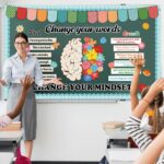 Growth Mindset Bulletin Board Classroom Decoration Flower Themed Change Your Mindset Bulletin Board Set Daisy Brain Cutouts Positive Sayings Posters Decor for Back to School Teacher - Image 6