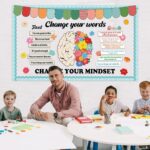 Growth Mindset Bulletin Board Classroom Decoration Flower Themed Change Your Mindset Bulletin Board Set Daisy Brain Cutouts Positive Sayings Posters Decor for Back to School Teacher - Image 7