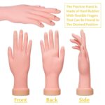 krofaue Nail Practice Hand - Practice Nail Tips Art Trainer Training Hand Tool Flexible Bendable Movable Fake Mannequin Right Hand Manicure Tool 1PCS - Image 4