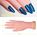 krofaue Nail Practice Hand - Practice Nail Tips Art Trainer Training Hand Tool Flexible Bendable Movable Fake Mannequin Right Hand Manicure Tool 1PCS - Image 5