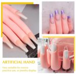 krofaue Nail Practice Hand - Practice Nail Tips Art Trainer Training Hand Tool Flexible Bendable Movable Fake Mannequin Right Hand Manicure Tool 1PCS - Image 7
