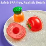 Pretend Play Food for Kids Kitchen, 78Pc Cutting Toy Food with Storage Bag - Image 7