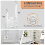PVC Mesh Hanging Shower Caddy Organizer with 2pc Magnetic Hooks, Portable Adjustable Travel Bathroom Bag with Pockets for RV, Camping, Cruise, Dorm, Gym, White, 12“x5 x7（LxWxH） - Image 4