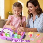 Pet Sensory bin,Dog and Cat Sandbox for Kids,Kids Play Sand Kit,Pet Play Set with Sensory Sand,Pet Care Play Set,Role Pretend Play Beach Toy Birthday Gift for Girls Boys 3 4 5 6 Years Old - Image 7