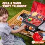 Kids BBQ Grill Playset, Kitchen Toy Set with Pretend Smoke, Light, Sound & Color-Changing Food, Play Kitchen Accessories, Indoor Outdoor Cooking Toy for Boys Girls Kids Birthday Gift - Image 3