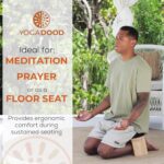 Yoga Dood Meditation Bench - Folding Bamboo Meditation Stool with Velvet Cushion & Carry Bag, Seiza Prayer Bench - Image 4
