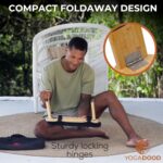 Yoga Dood Meditation Bench - Folding Bamboo Meditation Stool with Velvet Cushion & Carry Bag, Seiza Prayer Bench - Image 5