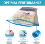 Vacuum Storage Bags, 10 Jumbo Space Saver Bags with Pump, Space Bags, Vacuum Sealer Bags for Clothes, Comforters, Blankets, Bedding - Image 6