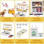Cash Register Playset for Kids - 48PCS Pretend Play Money, Calculator, Scanner, Credit Card and Play Food for Boys and Girls Ages 3+ (668-125) - Image 5