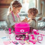 Doctor Kit for Kids Girls, 34 Pcs Kids Doctor Kit for Toddlers 3-5 with Medical Storage Bag & Real Stethoscope, Pretend Play Set for Boys Girls Fun Role Playing Game - Image 4