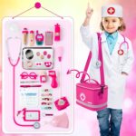 Doctor Kit for Kids Girls, 34 Pcs Kids Doctor Kit for Toddlers 3-5 with Medical Storage Bag & Real Stethoscope, Pretend Play Set for Boys Girls Fun Role Playing Game - Image 5