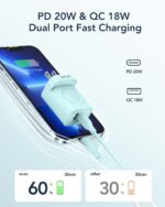 VRURC for Apple Watch Charger, Wireless Magnetic Portable iWatch Charger, PD 20W 3-in-1 Travel Essentials Fast Charging Block for iWatch Ultra/SE/11/10/9/8/7/6/5,iPhone 17/16/15/14/13 etc-Green - Image 4
