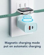 VRURC for Apple Watch Charger, Wireless Magnetic Portable iWatch Charger, PD 20W 3-in-1 Travel Essentials Fast Charging Block for iWatch Ultra/SE/11/10/9/8/7/6/5,iPhone 17/16/15/14/13 etc-Green - Image 8