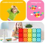 Gemmicc 100 PCS Magnetic Tiles with 2 Cars, STEM Approved Educational Magnet BuildingToys, Magnet Puzzles Stacking Blocks for Boys Girls - Image 4