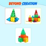 Gemmicc 100 PCS Magnetic Tiles with 2 Cars, STEM Approved Educational Magnet BuildingToys, Magnet Puzzles Stacking Blocks for Boys Girls - Image 7