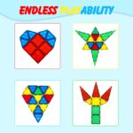 Gemmicc 100 PCS Magnetic Tiles with 2 Cars, STEM Approved Educational Magnet BuildingToys, Magnet Puzzles Stacking Blocks for Boys Girls - Image 8