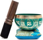 Tibetan Singing Bowl Set - Authentic Handcrafted Mindfulness Meditation Holistic Sound 7 Chakra Healing by Himalayan Bazaar (Turquoise) - Image 6