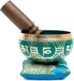 Tibetan Singing Bowl Set - Authentic Handcrafted Mindfulness Meditation Holistic Sound 7 Chakra Healing by Himalayan Bazaar (Turquoise) - Image 7