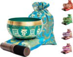 Tibetan Singing Bowl Set - Authentic Handcrafted Mindfulness Meditation Holistic Sound 7 Chakra Healing by Himalayan Bazaar (Turquoise) - Image 8