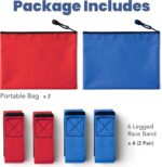 Team Building Games 6 Legged Race Bands for Adults Perfect for Carnival, Field Day, Relay Race, Family Backyard Party Supplies (2pk, Blue & Red) - Image 5